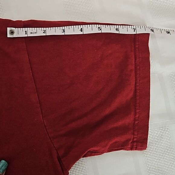 Vintage Unisex Panama City Logo Short Sleeves Cotton T-Shirt Medium Burgundy - Picture 10 of 16